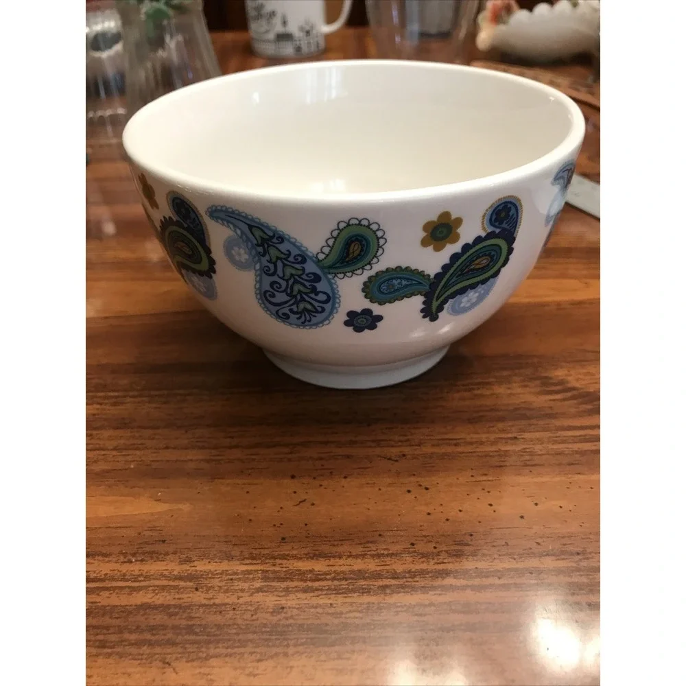 royal norfolk Blue Paisley Design Cereal‎ Soup Bowl